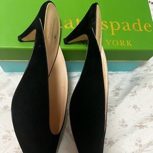 KateSpadeNY NeverWorn/$228/Store display "Sherrie" blk SUEDE Mule w/Box sz.91/2